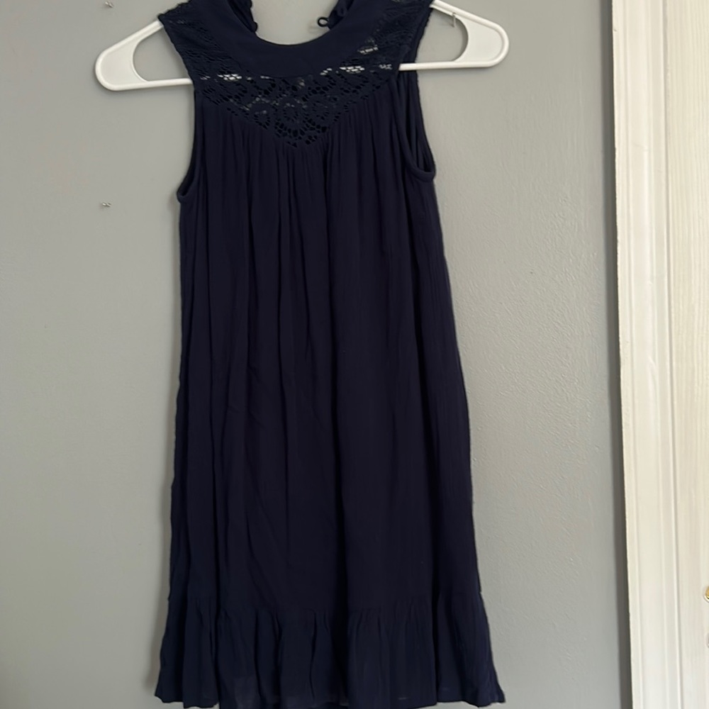 Navy blue dress with lace